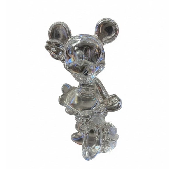 Disney Minnie Mouse Crystal Glass Figurine Clear Collectible Statue Art Decor